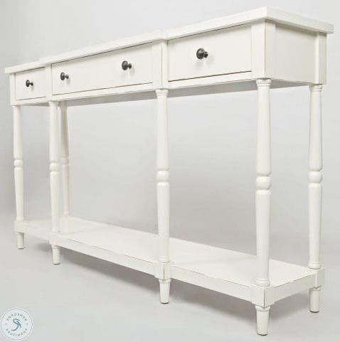 Stately Home 60" Antique White Console From Jofran | Coleman Furniture For Geometric White Console Tables (View 2 of 20)