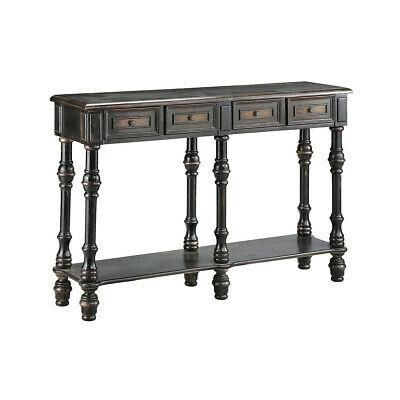 Stein World Furniture Brownstone Console Table, Black, Brown Intended For Square Matte Black Console Tables (View 7 of 20)