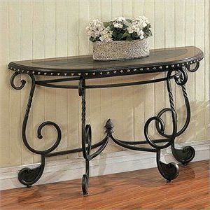 Steve Silver Company Crowley Cherry Sofa Table – Cr150s | Wrought Iron In Metallic Gold Console Tables (View 1 of 20)