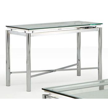 Steve Silver Nova Sofa Table, Glass Top And Chrome Base | Steve Silver Inside Glass And Chrome Console Tables (View 7 of 20)