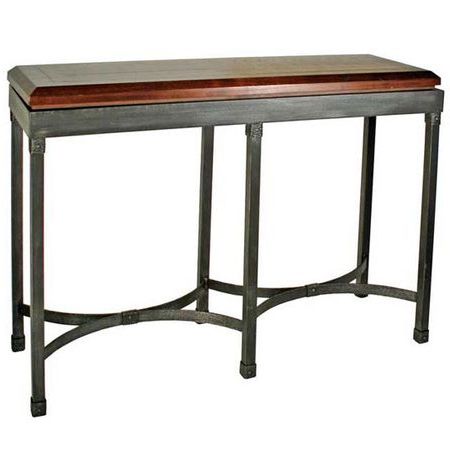 Stone County Cedarvale Console Table Base – Iron Accents Within Walnut Wood And Gold Metal Console Tables (View 2 of 20)