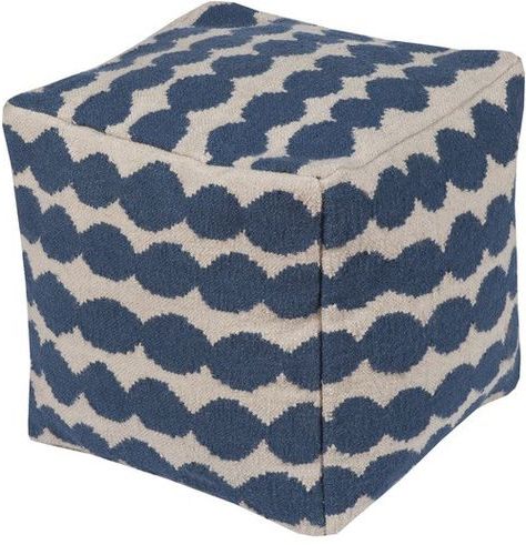 Sturdy And Durable Wool And Cotton Jute Square Ottoman In Modern Dotted For White Jute Pouf Ottomans (View 15 of 20)