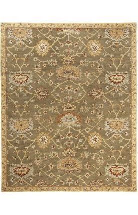 Surya Kensington 862 Caper Green Rug | Traditional Rugs | Traditional Throughout Green Canvas French Chateau Square Pouf Ottomans (View 12 of 20)