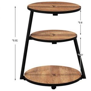 Tangkula 3 Tier End Table, Rustic Side Sofa Table With Storage Shelf With Regard To Rustic Espresso Wood Console Tables (View 12 of 20)