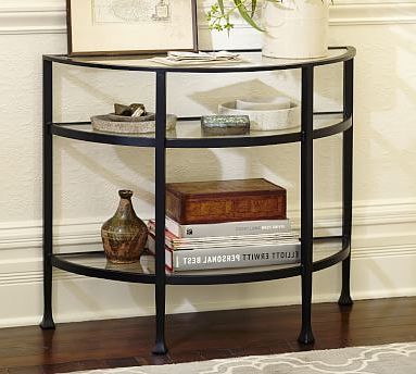 Tanner Demilune Console Table – Bronze Finish | Pottery Barn Within Rustic Bronze Patina Console Tables (View 10 of 20)
