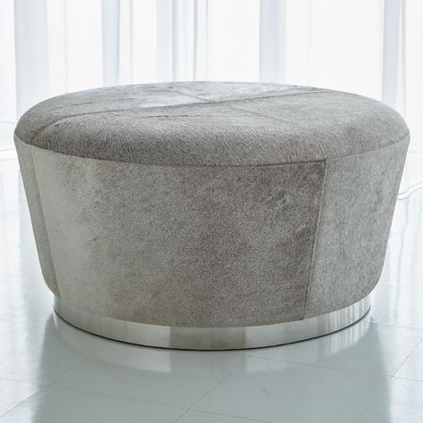 Tapered Ottoman Grey Hairon (with Images) | Leather Cocktail Ottoman Pertaining To Gray Wool Pouf Ottomans (View 11 of 20)