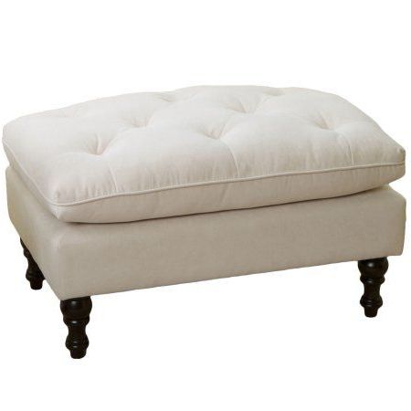 Terry Tufted Fabric Ottoman | Fabric Ottoman, Tufted Ottoman, Ottoman Pertaining To Cream Fabric Tufted Oval Ottomans (View 9 of 20)