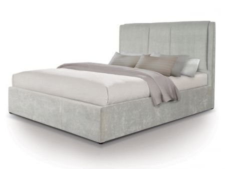 The Albert Crushed Velvet Light Grey Bed Has An Ottoman Design With Gas With Light Gray Velvet Fabric Accent Ottomans (View 18 of 20)