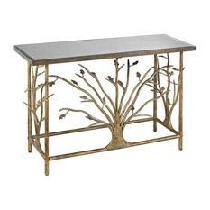 The Best Place To Buy Rhyl Metal Branch Console Table, Gold Leaf With For Antique Mirror Console Tables (View 14 of 20)