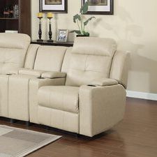 Theater Seating | Wayfair Inside Faux Leather Ac And Usb Charging Ottomans (View 6 of 20)