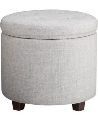 Threshold Round Tufted Storage Ottoman – Gray Textured Weave | Tufted With Textured Yellow Round Pouf Ottomans (View 2 of 20)