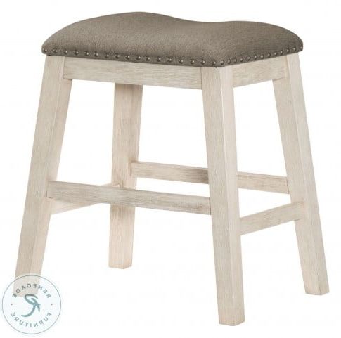 Timbre Antique White Counter Height Stool Set Of 2 From Homelegance Intended For White Antique Brass Stools (View 1 of 20)