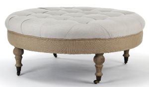 Top 7 Beige Round Tufted Cocktail Ottomans For Stylish Living Room Pertaining To Linen Sandstone Tufted Fabric Cocktail Ottomans (View 13 of 20)