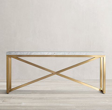 Torano Marble Occasional Collection – White Marble & Burnished Brass With Regard To White Stone Console Tables (View 8 of 20)
