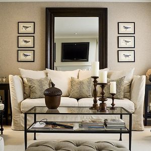 Toronto Interior Design Group – Living Rooms – Mushroom, Grasscloth With Gray And Natural Banana Leaf Accent Stools (View 15 of 20)