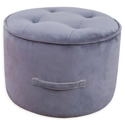 Tov Furniture Velvet Upholstered Luna Ottoman In Grey | Ottoman, Velvet Throughout Gray Velvet Oval Ottomans (View 1 of 20)