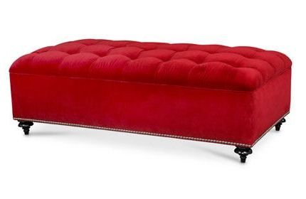Tracie Tufted Ottoman In Red Velvet | Tufted Ottoman, Ottoman, Colorful With Tufted Gray Velvet Ottomans (View 13 of 20)