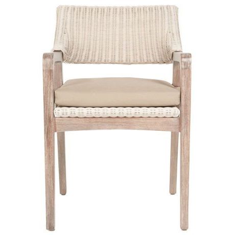 Transitional Style Arm Chair Featuring Removable, All Weather Seat Regarding White Textured Round Accent Stools (View 17 of 20)