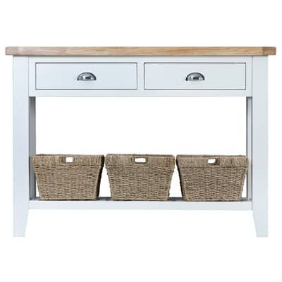 Tt Large Oak Console Table – White Or Grey – Dreamcatcher Furniture Pertaining To Oceanside White Washed Console Tables (View 9 of 20)