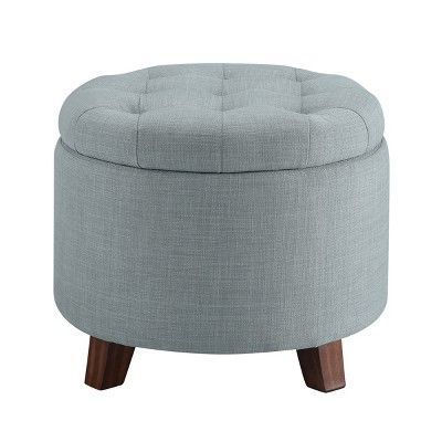Tufted Round Storage Ottoman  Heathered Gray – Threshold™ | Round Regarding Light Gray Tufted Round Wood Ottomans With Storage (View 6 of 20)