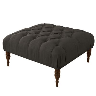 Tufted Upholstered Cocktail Ottoman – Flair Jet | Upholstered Ottoman Pertaining To Navy And Light Gray Woven Pouf Ottomans (View 13 of 20)
