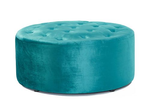Tufted Velvet Ottoman – Teal | Darbyandgrey With Brown Tufted Pouf Ottomans (View 15 of 20)