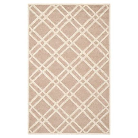Tufted Wool Rug With A Trellis Motif (View 14 of 20)