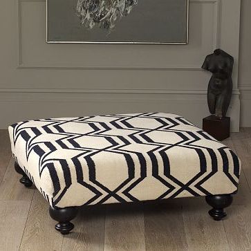 Tulip And Turnip: Diy: Upholstered Ottoman/coffee Table Throughout Multi Color Fabric Square Ottomans (View 2 of 20)