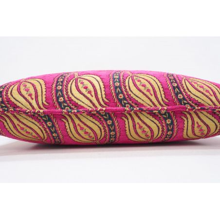Turkish Fabric Pillow 12x20, Pink Tulip Pattern Decorative Ottoman With Regard To Pink Fabric Banded Ottomans (View 9 of 20)