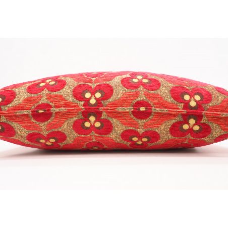 Turkish Fabric Pillow 16x24, Red Tiger Eye Pattern Decorative Ottoman Regarding Red Fabric Square Storage Ottomans With Pillows (View 7 of 20)