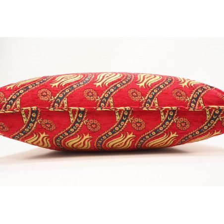 Turkish Fabric Pillow 24x24, Red Tulip Pattern Decorative Ottoman Pillow With Regard To Red Fabric Square Storage Ottomans With Pillows (View 13 of 20)