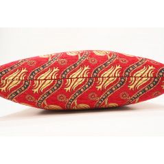 Turkish Fabric Pillow 24x24, Red Tulip Pattern Decorative Ottoman Pillow With Regard To Red Fabric Square Storage Ottomans With Pillows (View 12 of 20)