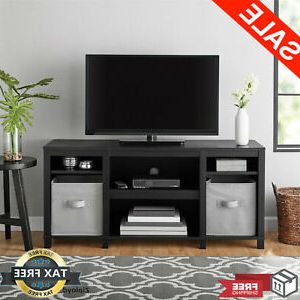Tv Stand 50 Inch Flat Screen Entertainment Console Media Center Home Inside Matte Black Console Tables (View 13 of 20)