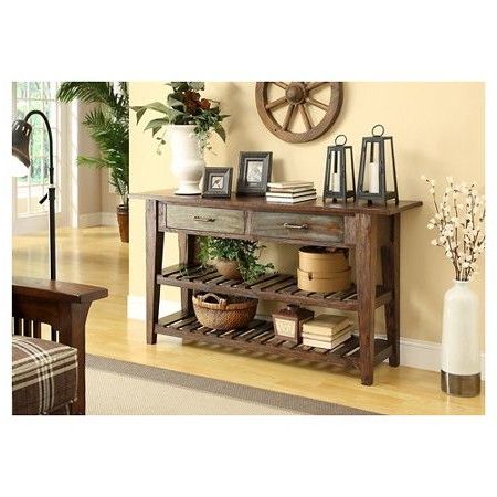 Two Drawer Console Table Multi Colored – Treasure Trove : Target For Modern Farmhouse Console Tables (View 17 of 20)