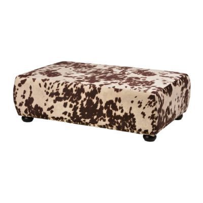 Udder Madness Ottoman | Cowhide Ottoman, Ottoman, Faux Cowhide For Round Gold Faux Leather Ottomans With Pull Tab (View 15 of 20)