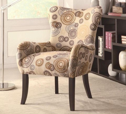 Ultra Modern Style Accent Chair With Nailhead Trimming Circles Pattern Regarding Black Fresh Floral Velvet Pouf Ottomans (Gallery 19 of 20)