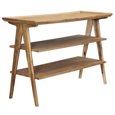 Union Rustic Mastrangelo Rectangular 3 Tier Console Table | Wood With 3 Tier Console Tables (View 4 of 20)