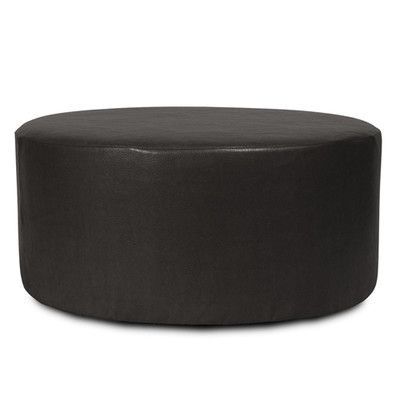 Universal Round Avanti Ottoman Color: Black – Http://delanico Inside Caramel Leather And Bronze Steel Tufted Square Ottomans (View 14 of 20)