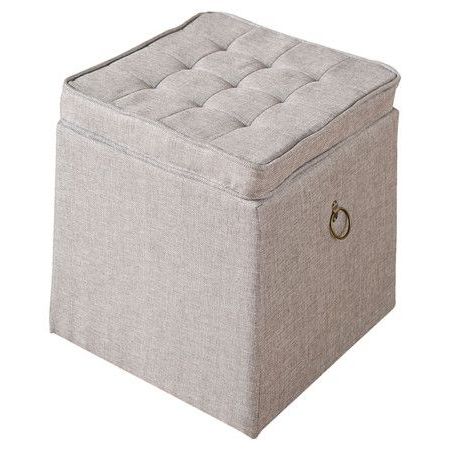 Upholstered Ottoman With Button Tufted Top. Product Pertaining To Brown And Gray Button Tufted Ottomans (Gallery 20 of 20)