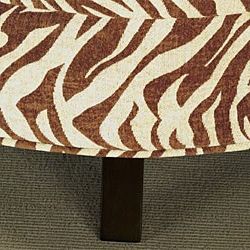 Uptown Brown Zebra Print Ottoman – Free Shipping Today – Overstock In Orange Fabric Nail Button Square Ottomans (View 9 of 20)