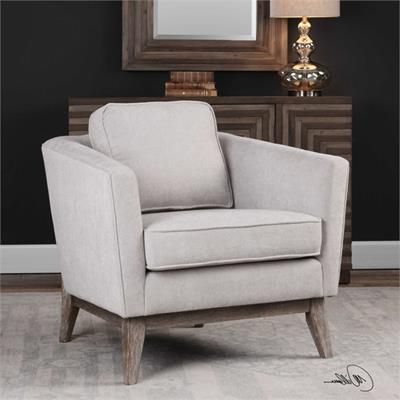 Uttermost 23393 | Varner, Accent Chair | Linen Accent Chairs, White For White Washed Wood Accent Stools (View 9 of 20)