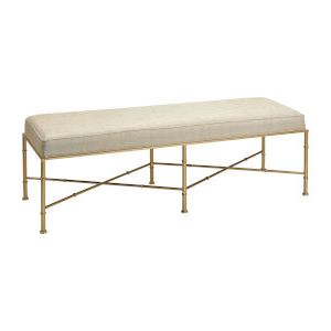 Uttermost Leggett White Tufted Bench 23196 | Bellacor With Regard To Cream And Gold Hardwood Vanity Seats (View 18 of 20)