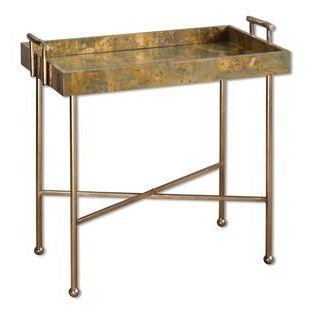 Uttermost – Uttermost Couper Oxidized Tray Table – Wooden Tray Styled With Oxidized Console Tables (View 6 of 20)