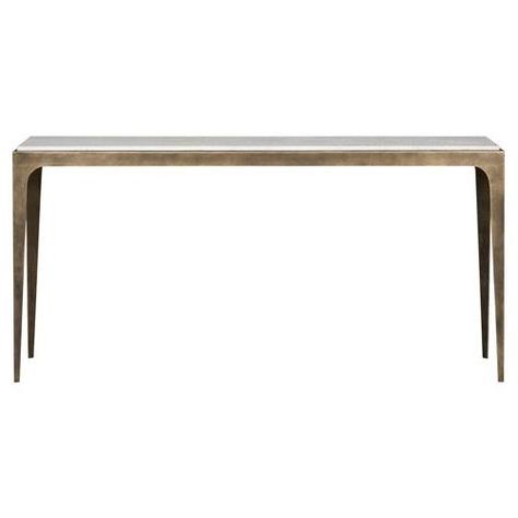 Vanguard Hancock Regency Loft Brass Chiseled White Marble Console Table For White Stone Console Tables (View 12 of 20)