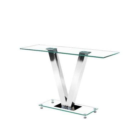 Venus Console Table Rectangular In Clear Glass And Chrome | Console Intended For Rectangular Glass Top Console Tables (View 12 of 20)