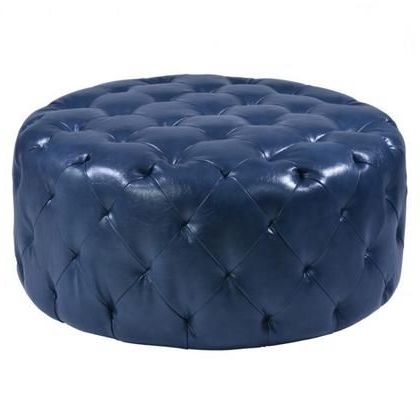 Victoria Collection Lc5005otoc 36" Ottoman With Round Shape For Royal Blue Tufted Cocktail Ottomans (View 3 of 20)