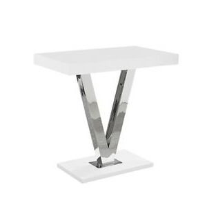 Vienna Bar Table Rectangular In White Gloss And Stainless Steel | Ebay Within Gloss White Steel Console Tables (View 16 of 20)