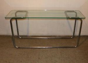Vintage 60s Mid Century Modern Mcm Glass Chrome Table Sofa Table With Glass And Chrome Console Tables (View 9 of 20)