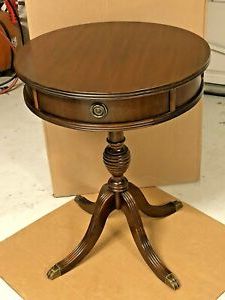Vintage Antique Round Mahogany Drum Tablemaddox Table Co (View 9 of 20)