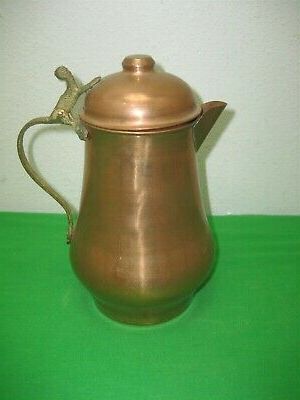 Vintage Decorative Copper & Brass Metal Coffee Pot Pitcher – Hinged Lid Regarding Espresso Antique Brass Stools (View 10 of 20)